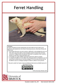 Clinical skills instruction booklet cover page,